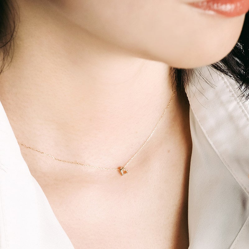 心葉 ダイヤモンド ハートネックレス K10_04