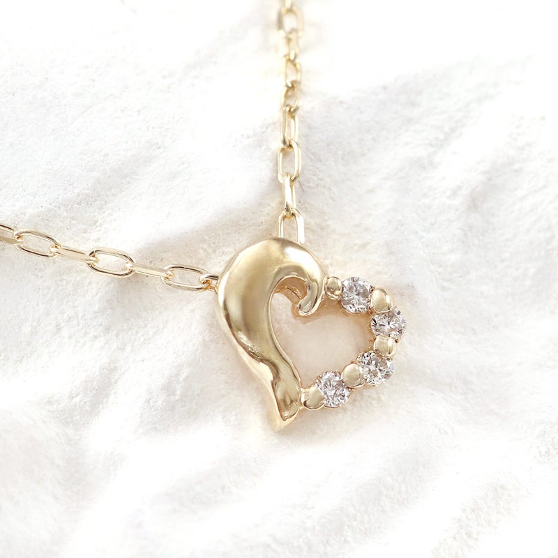 心葉 ダイヤモンド ハートネックレス K10_10