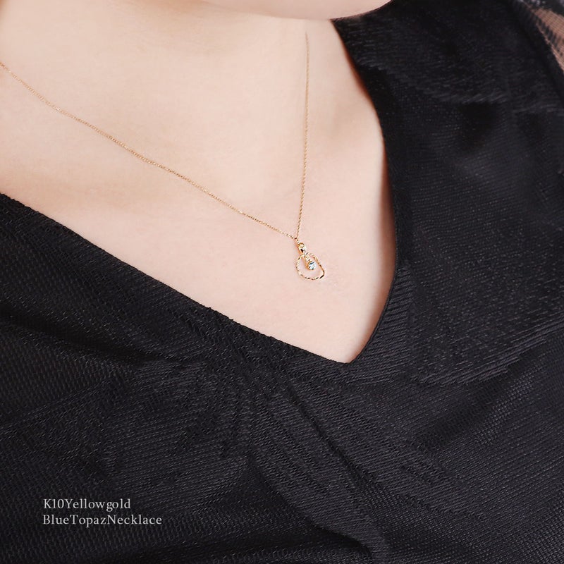 K10YG ブルートパーズ ネックレス 11月誕生石_11