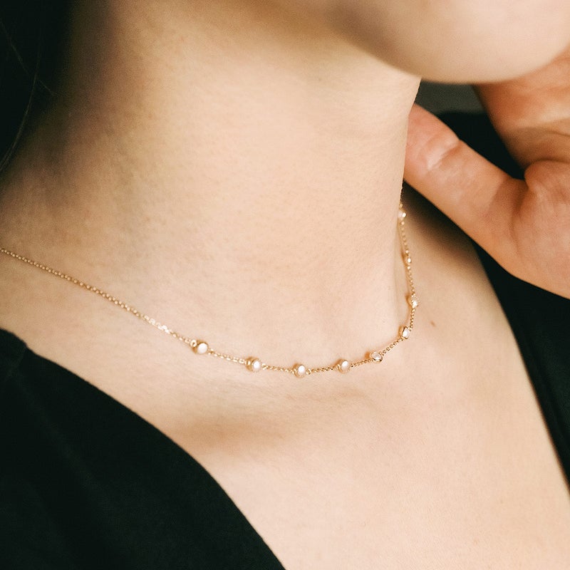 K10YG 淡水真珠 ステーションネックレス_04