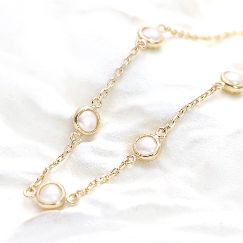 K10YG 淡水真珠 ステーションネックレス_09