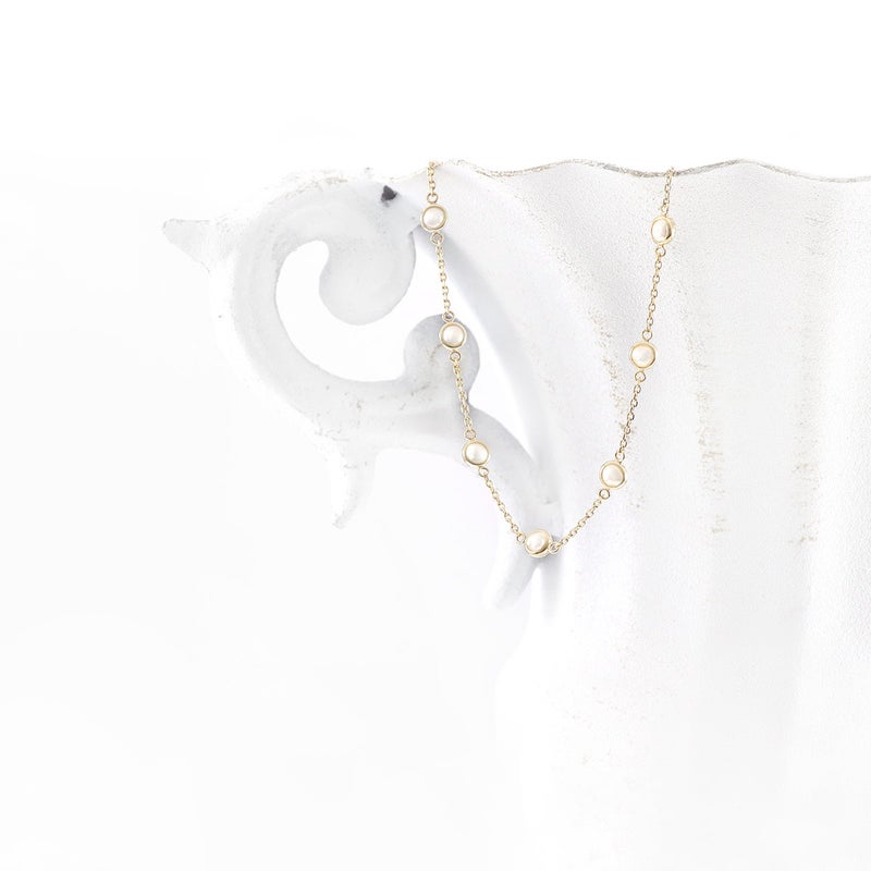 K10YG 淡水真珠 ステーションネックレス_10