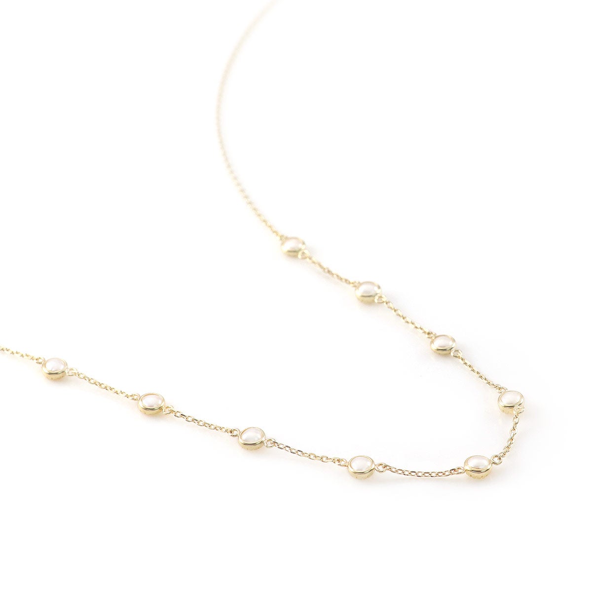 K10YG 淡水真珠 ステーションネックレス_11