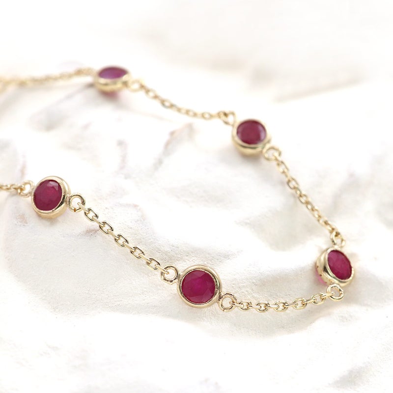 K10YG ルビー ステーションネックレス_09