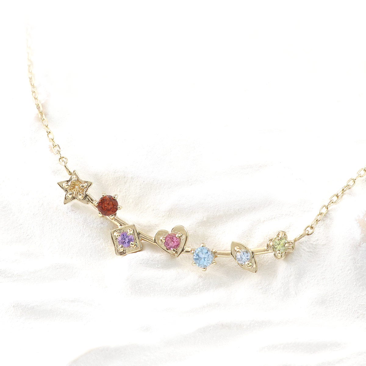 K10YG マルチストーン ラインネックレス_02