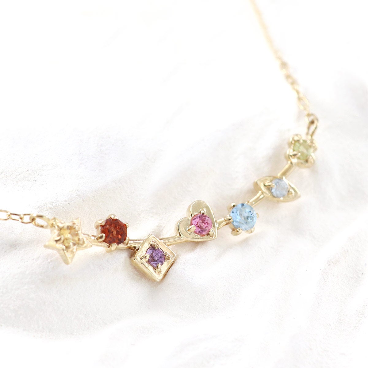 K10YG マルチストーン ラインネックレス_09