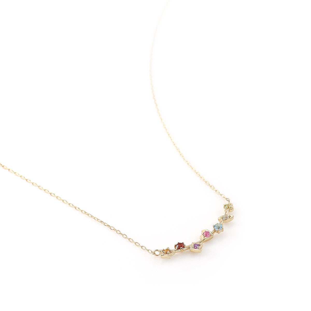 K10YG マルチストーン ラインネックレス_10