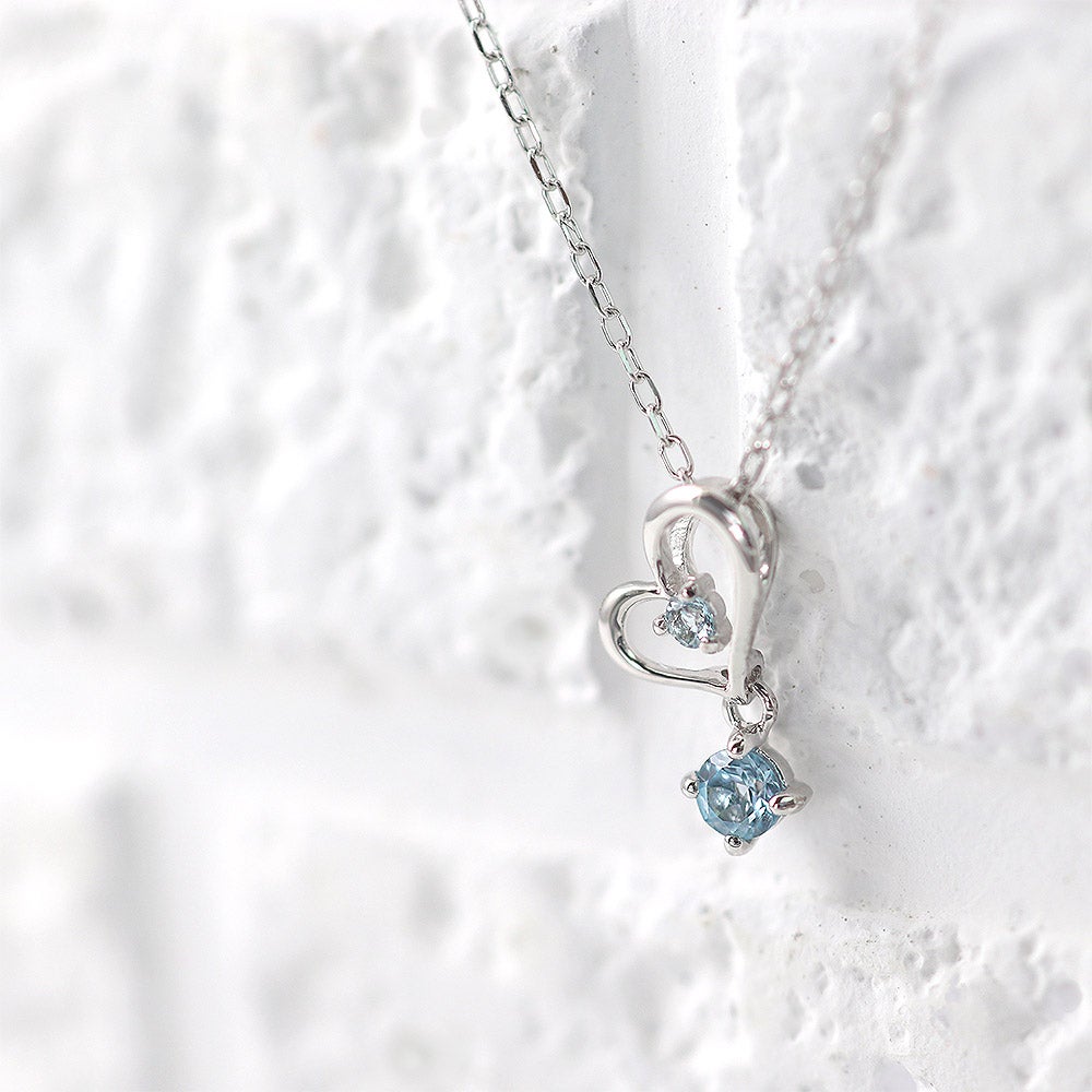 K10WG ブルートパーズ ハート ネックレス 11月誕生石_05