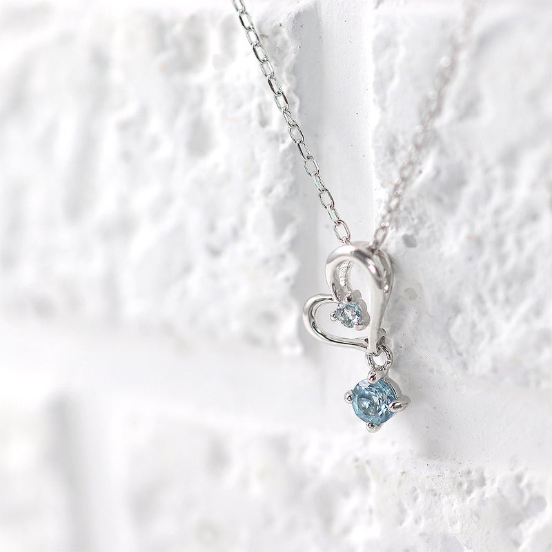 K10WG ブルートパーズ ハート ネックレス 11月誕生石_05