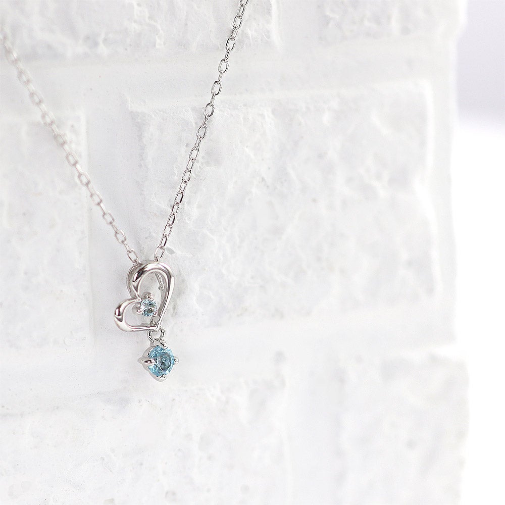 K10WG ブルートパーズ ハート ネックレス 11月誕生石_10