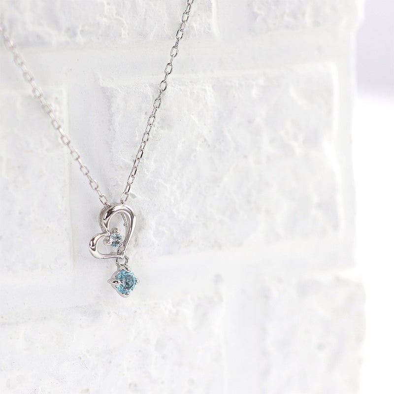 K10WG ブルートパーズ ハート ネックレス 11月誕生石_10