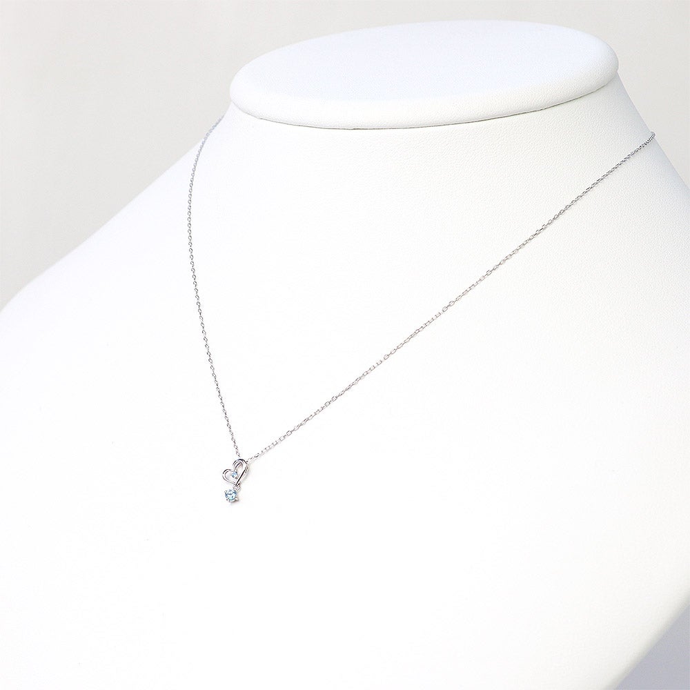 K10WG ブルートパーズ ハート ネックレス 11月誕生石_11