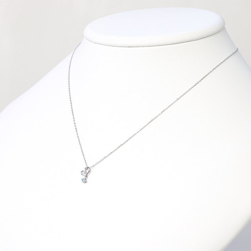 K10WG ブルートパーズ ハート ネックレス 11月誕生石_11