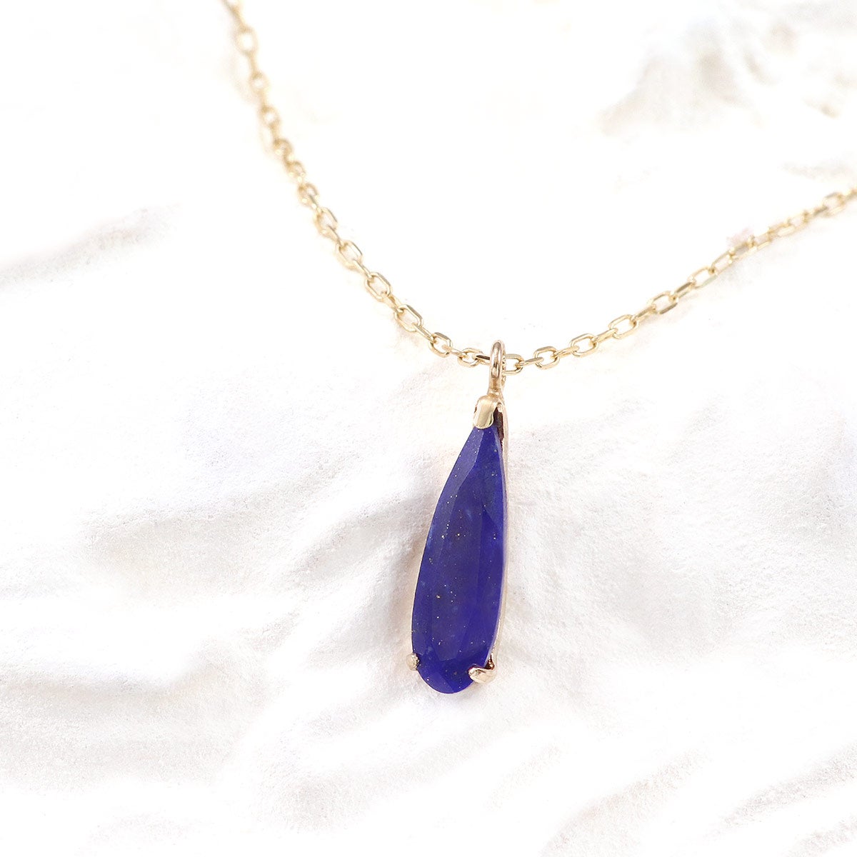 K10YG ラピスラズリ ティアドロップ 一粒ネックレス_02