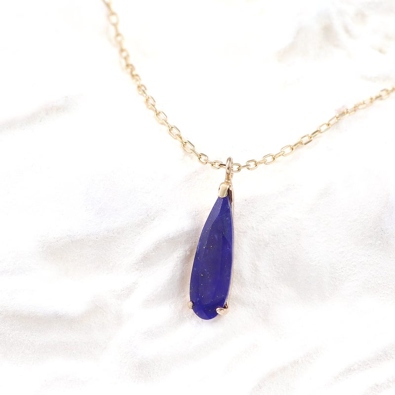 K10YG ラピスラズリ ティアドロップ 一粒ネックレス_02