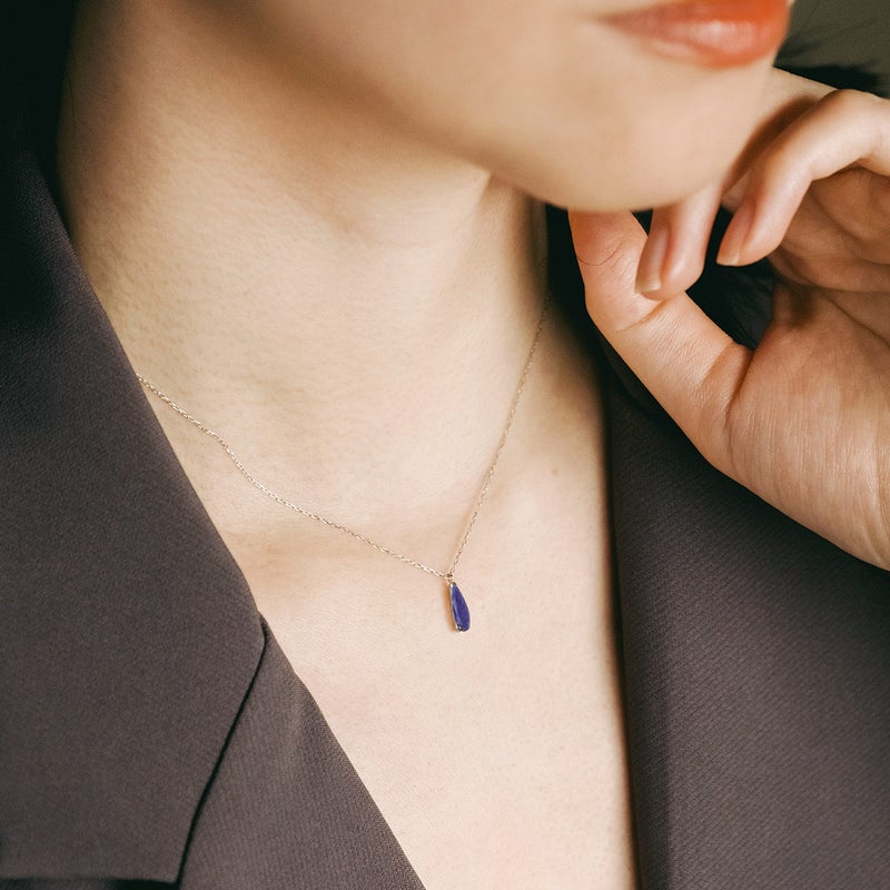 K10YG ラピスラズリ ティアドロップ 一粒ネックレス_04