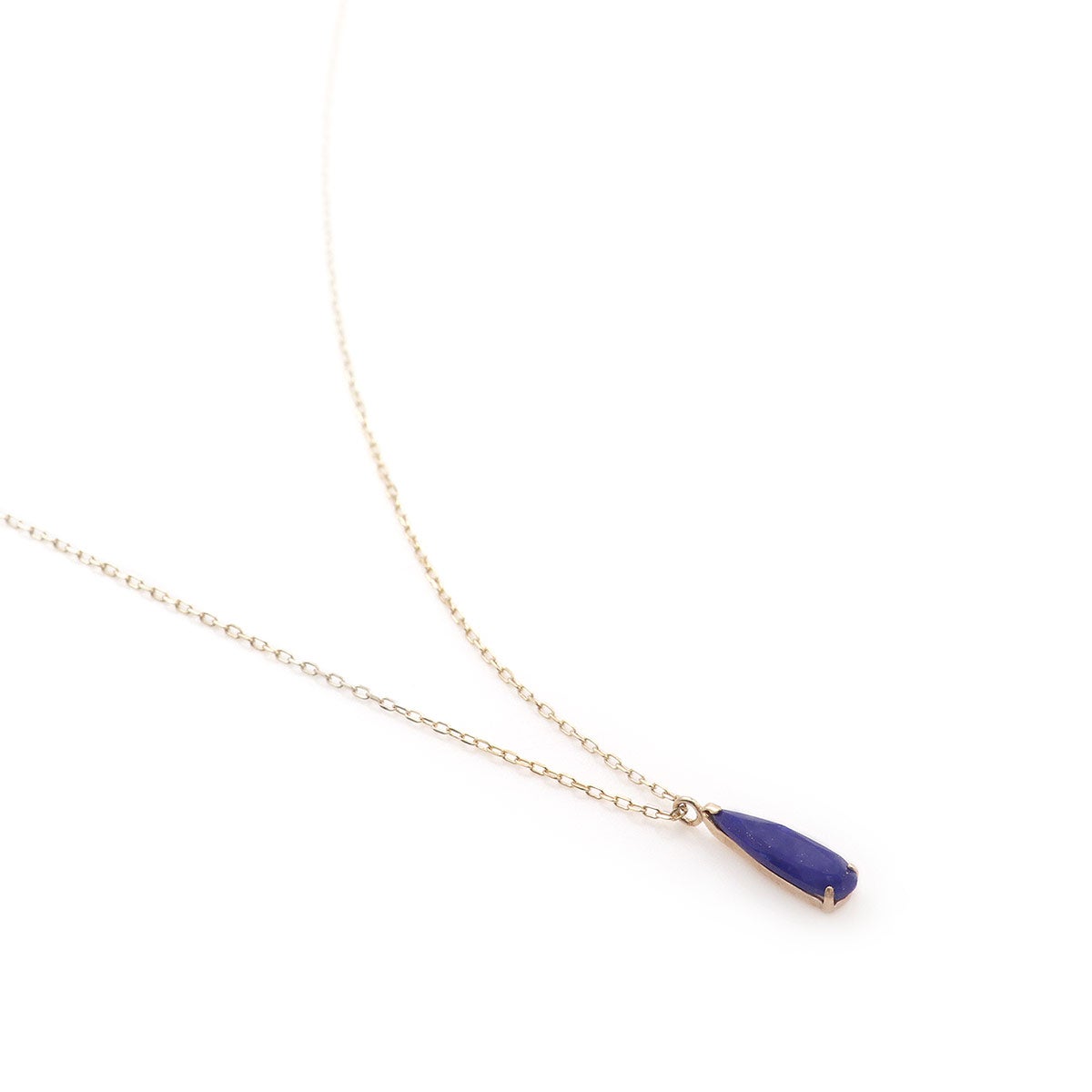 K10YG ラピスラズリ ティアドロップ 一粒ネックレス_10