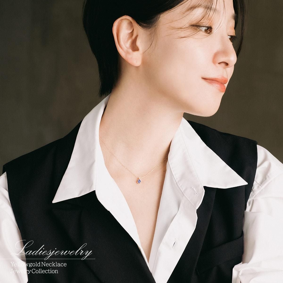 K10YG ダイヤモンド＆タンザナイトネックレス_12