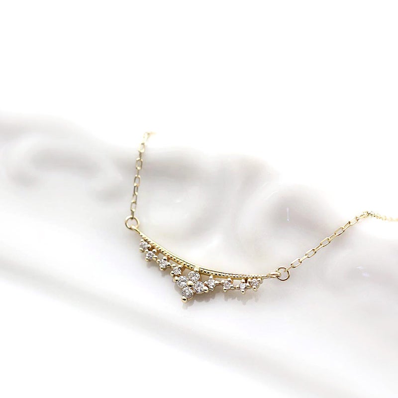 心葉 ダイヤモンド フラワーネックレス K10_02