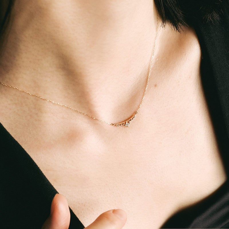 心葉 ダイヤモンド フラワーネックレス K10_04