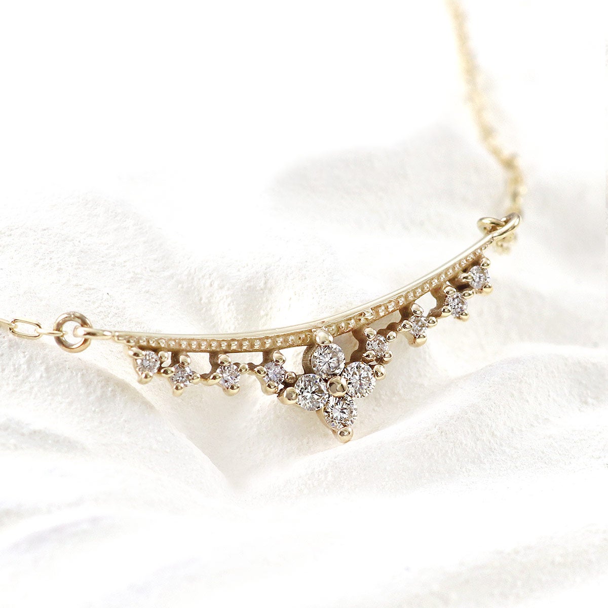 心葉 ダイヤモンド フラワーネックレス K10_10