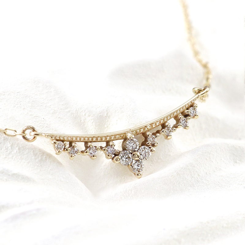 心葉 ダイヤモンド フラワーネックレス K10_10