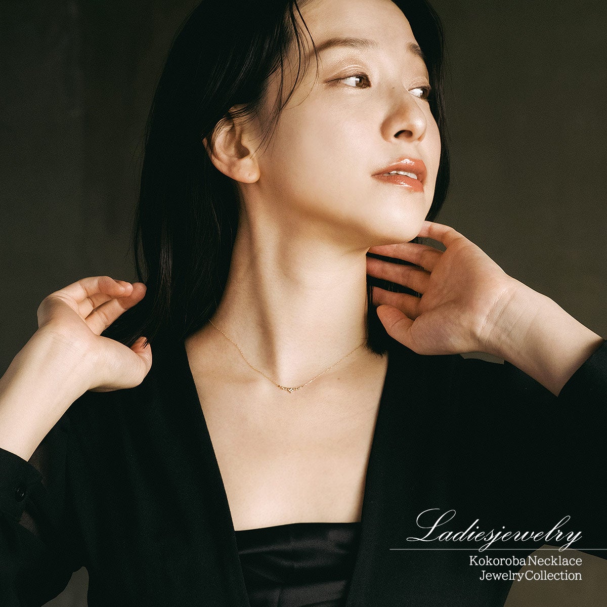 心葉 ダイヤモンド フラワーネックレス K10_11