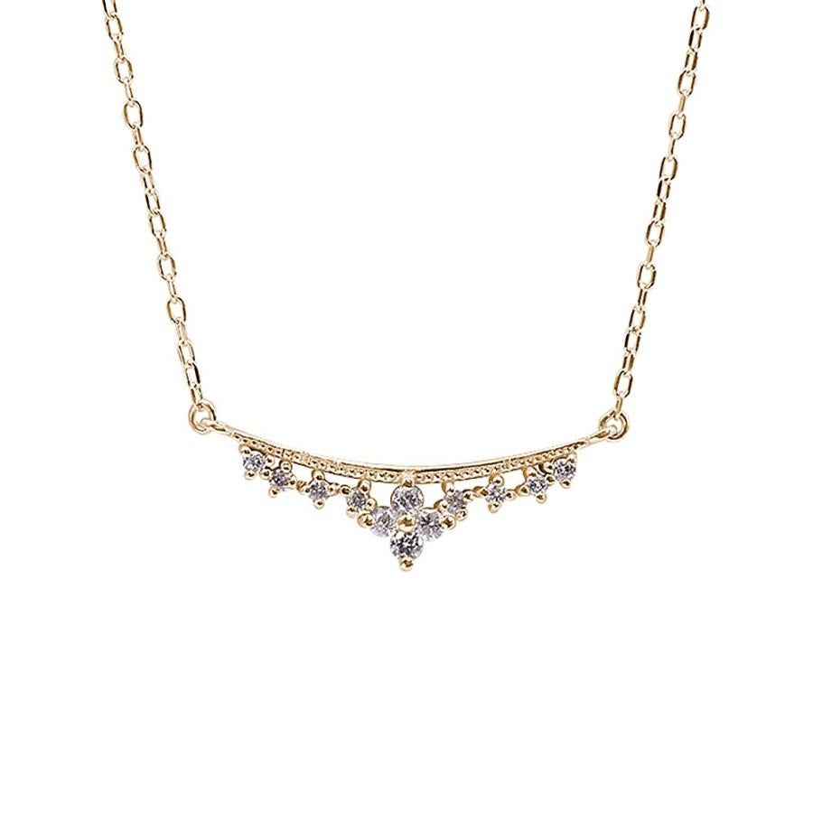 心葉 ダイヤモンド フラワーネックレス K10_22