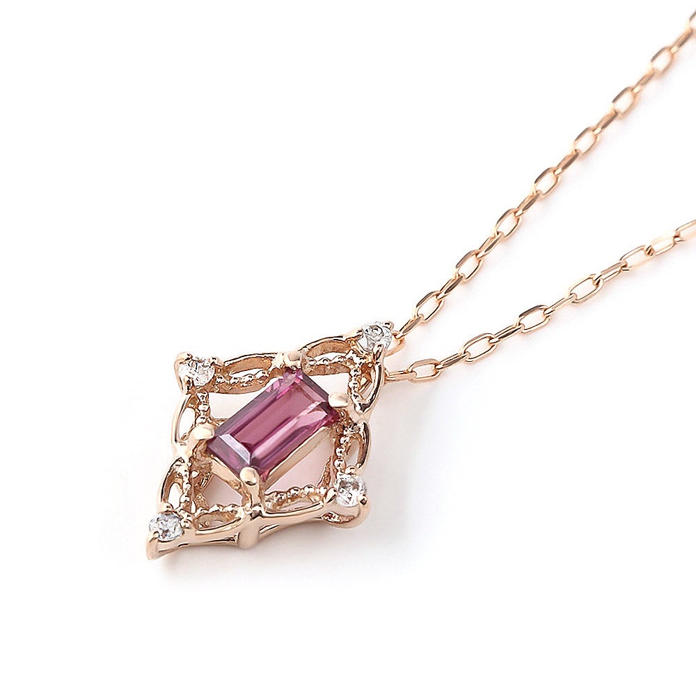 K18PG ロードライトガーネット&ダイヤモンド ネックレス_02