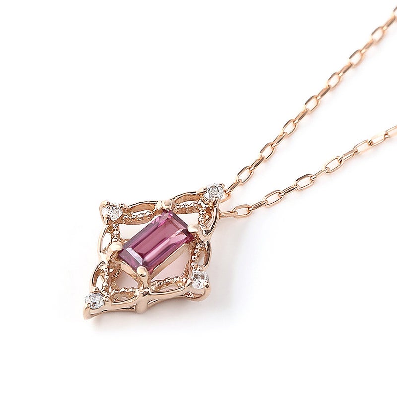 K18PG ロードライトガーネット&ダイヤモンド ネックレス_02