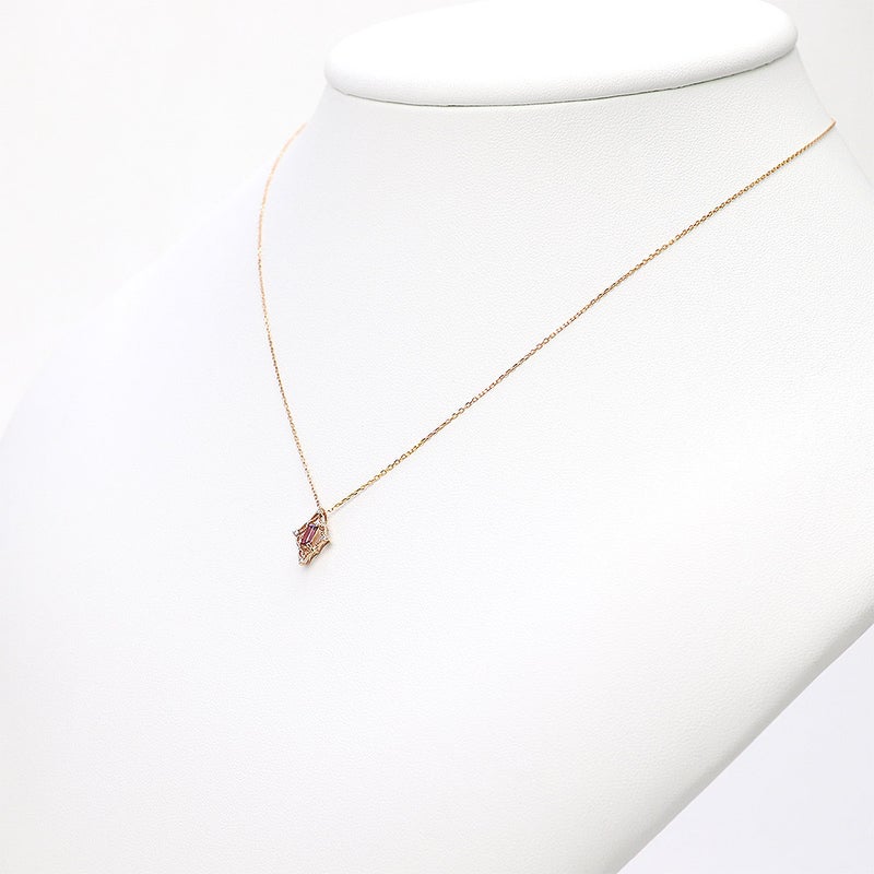 K18PG ロードライトガーネット&ダイヤモンド ネックレス_13