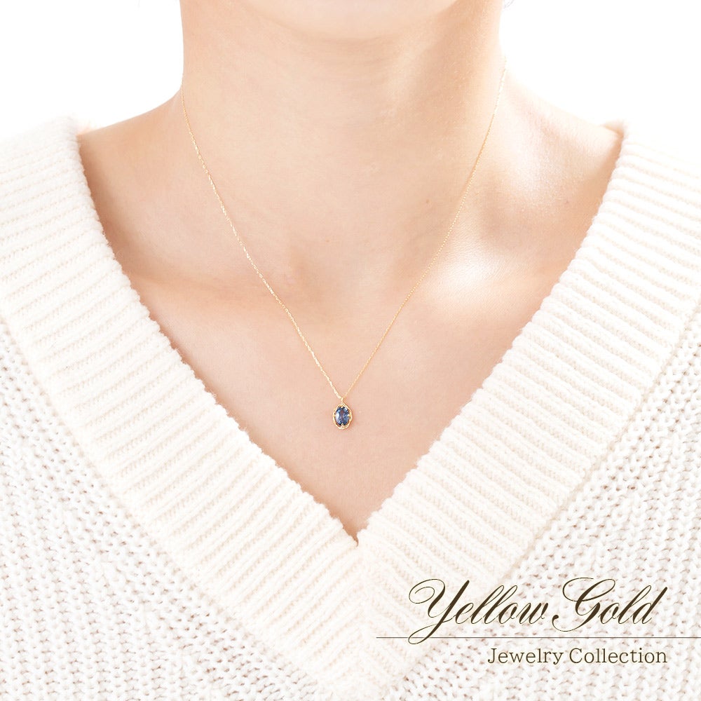 K18YG サファイア ネックレス 9月の誕生石_05
