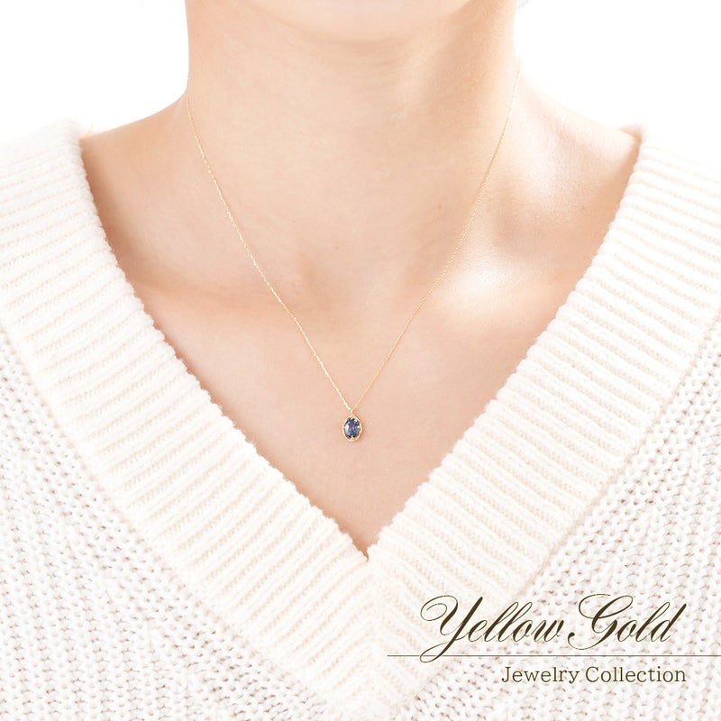 K18YG サファイア ネックレス 9月の誕生石_05