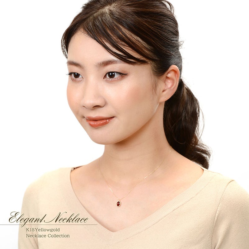 K18YG ガーネット ネックレス_14