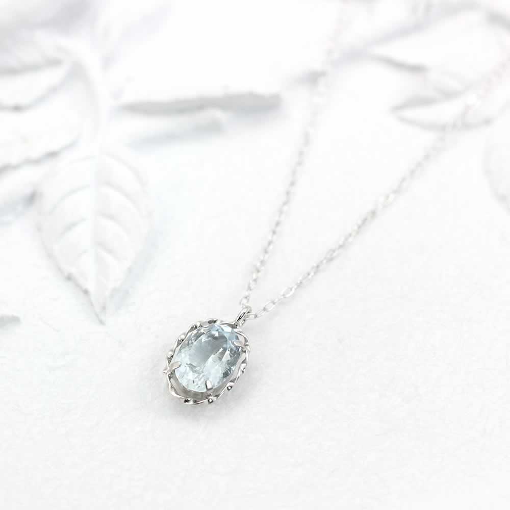 K18WG アクアマリン ネックレス_02