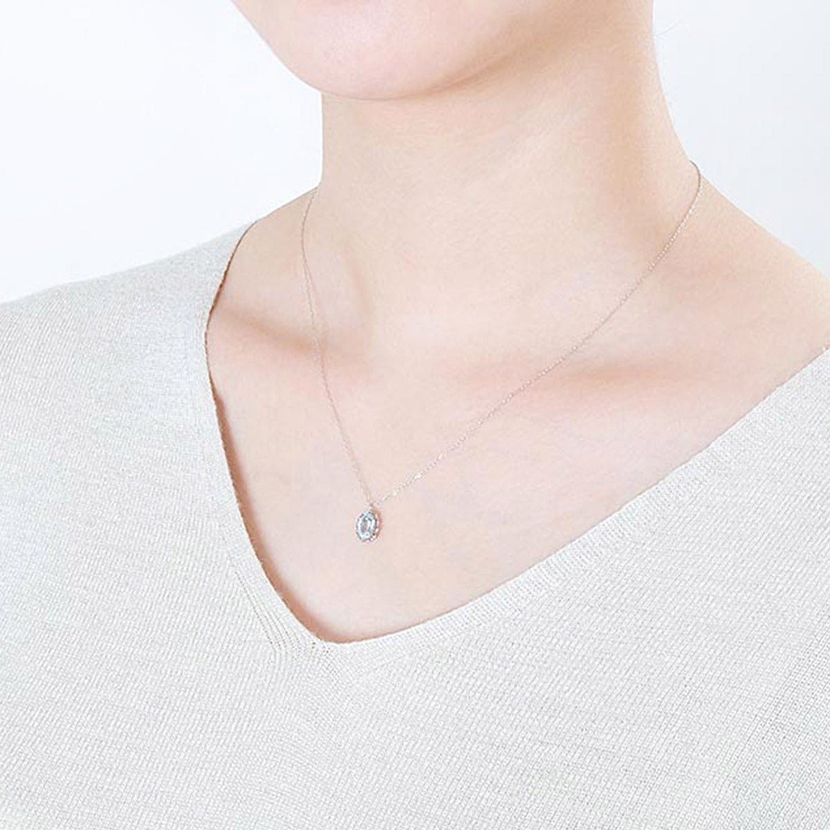 K18WG アクアマリン ネックレス_04