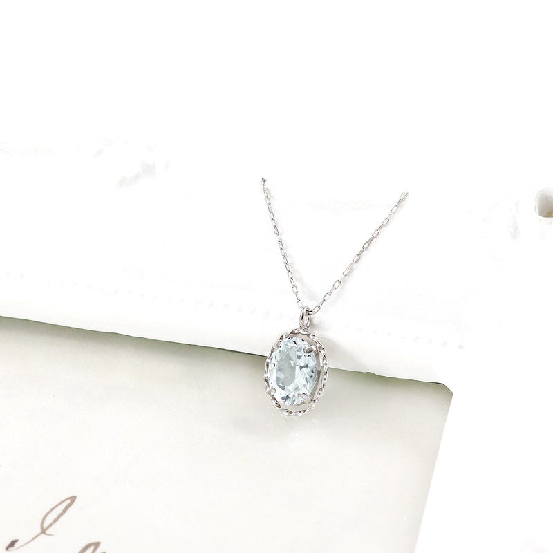 K18WG アクアマリン ネックレス_09