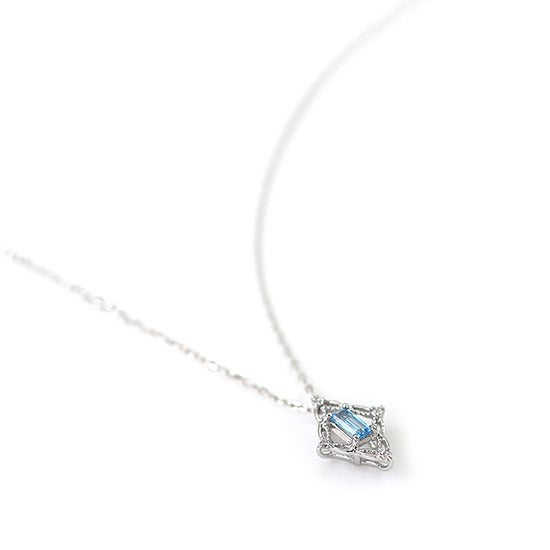 K18WG ブルートパーズ＆ダイヤモンド ネックレス 11月の誕生石_04