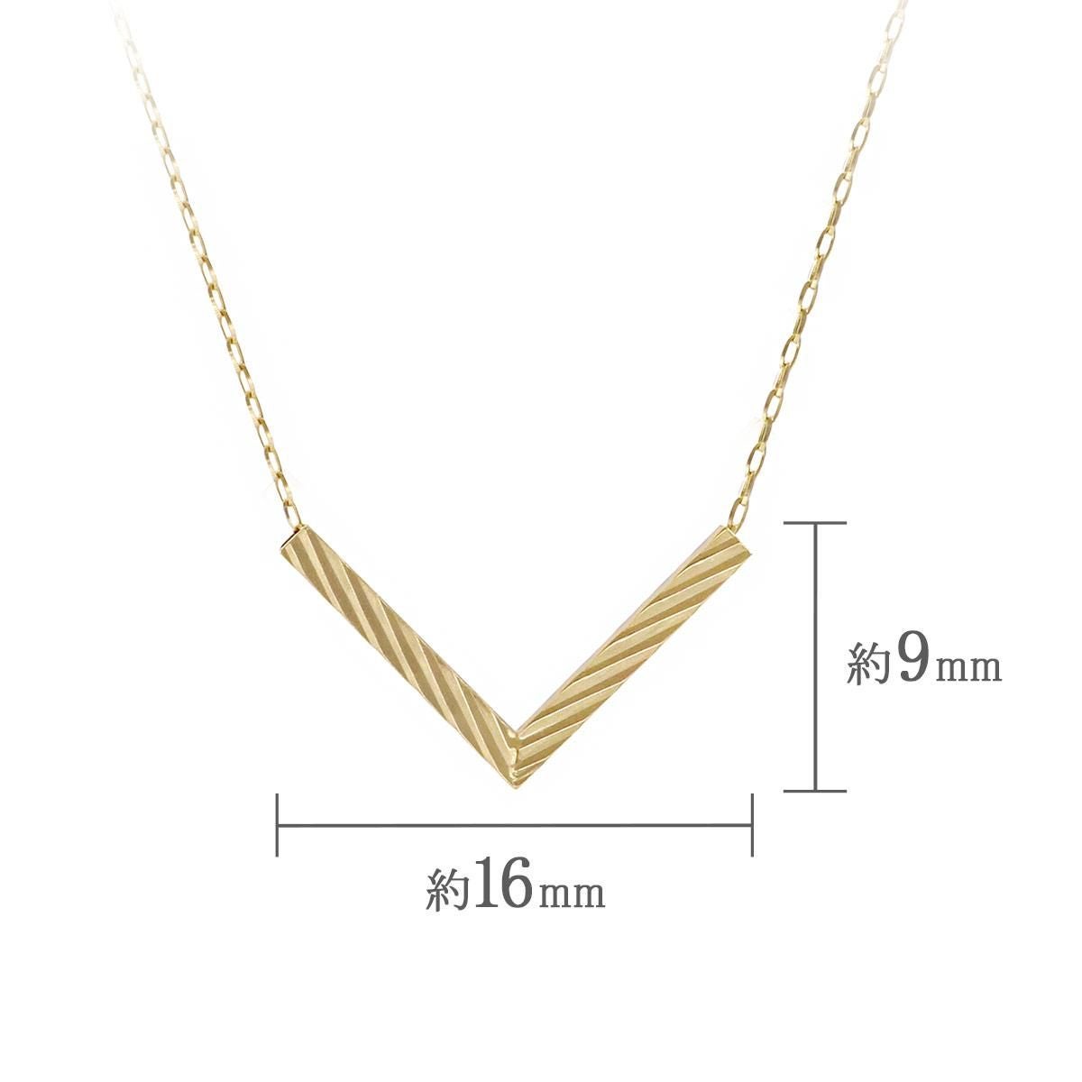 K18YG V字モチーフネックレス_05