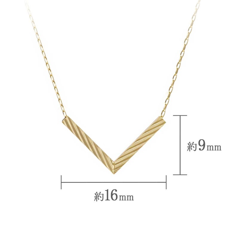 K18YG V字モチーフネックレス_05