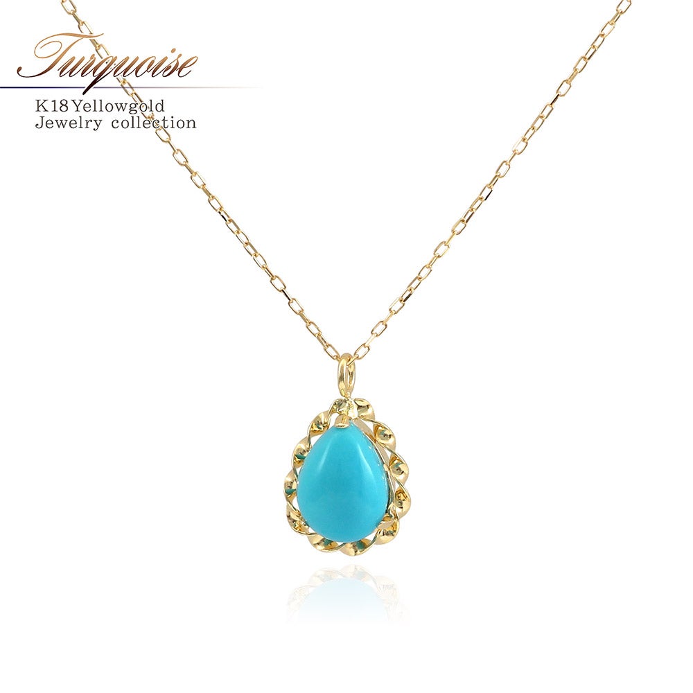 K18YG ターコイズネックレス_01