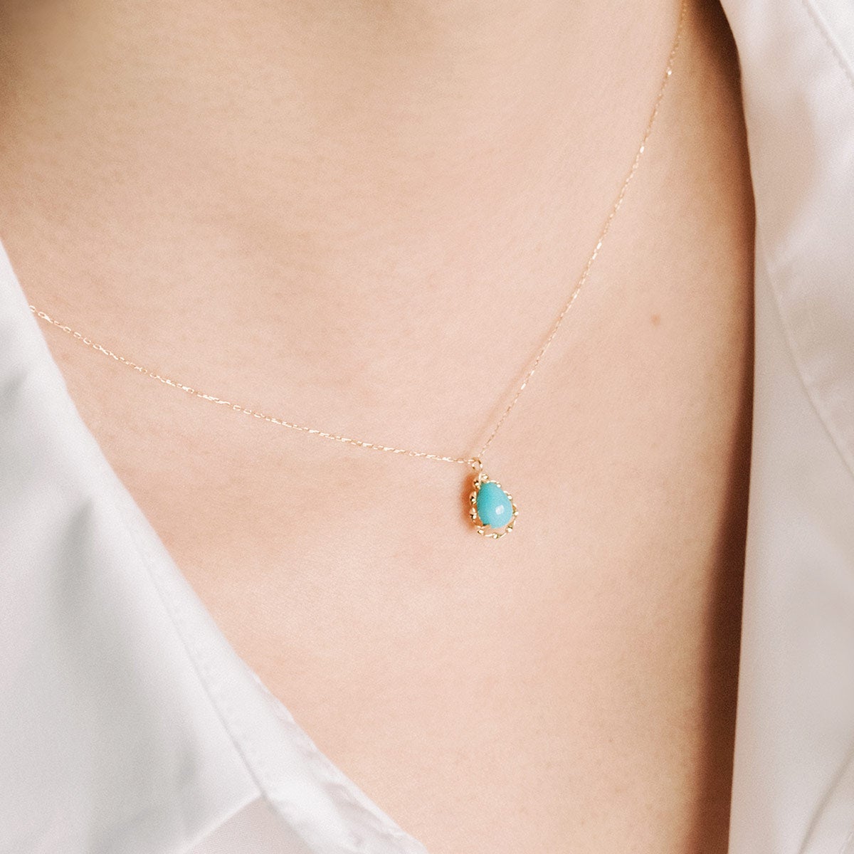 K18YG ターコイズネックレス_04