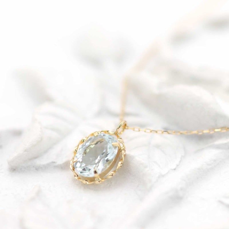 K18YG アクアマリン ネックレス_04