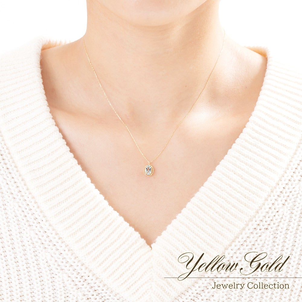 K18YG アクアマリン ネックレス_05