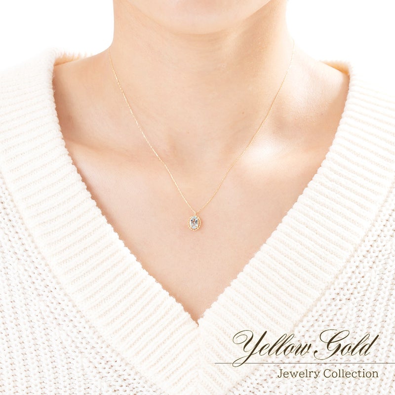 K18YG アクアマリン ネックレス_05