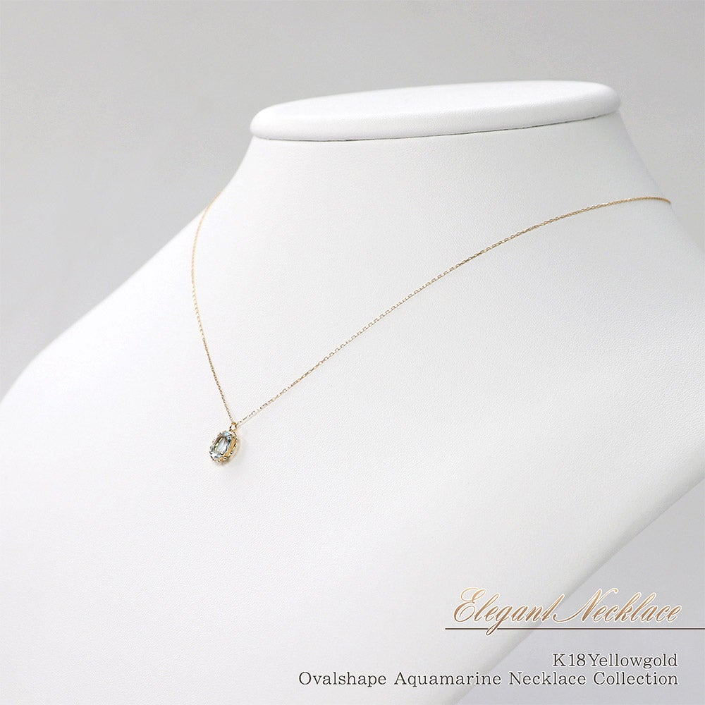K18YG アクアマリン ネックレス_09