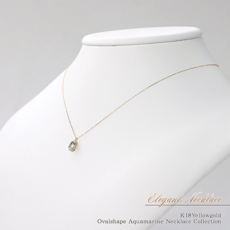 K18YG アクアマリン ネックレス_09