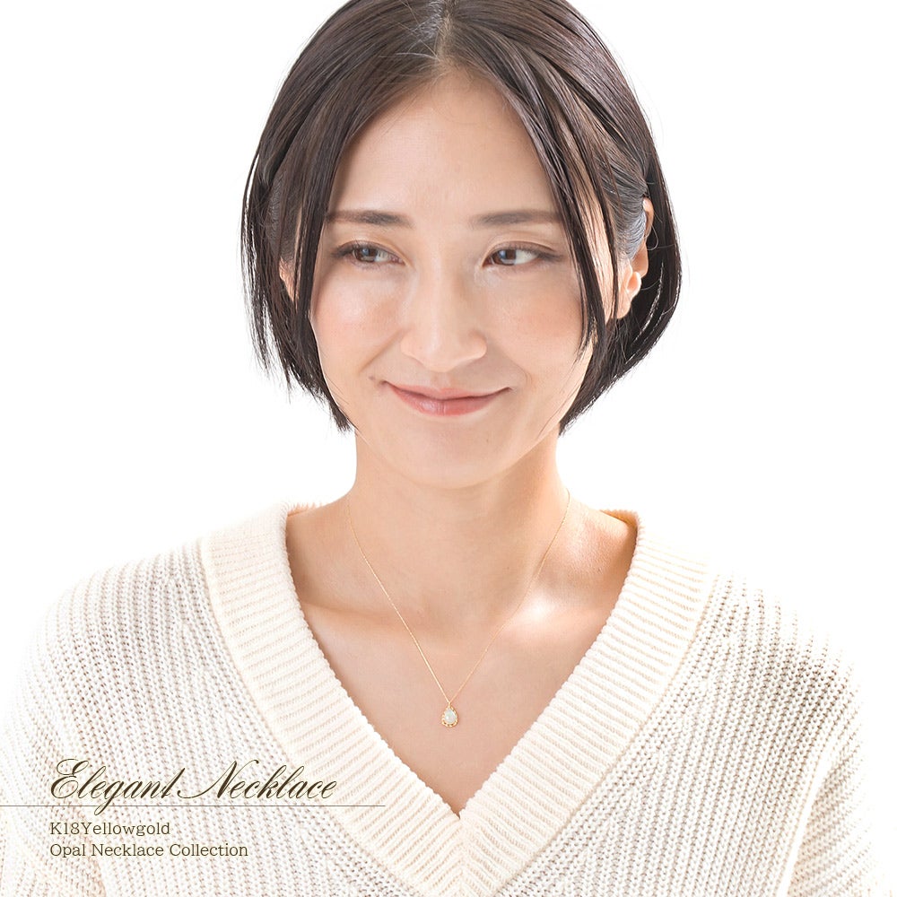 K18YG オパールネックレス 10月誕生石_10