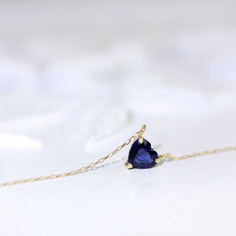 K18YG サファイア ハート ネックレス 9月の誕生石_03