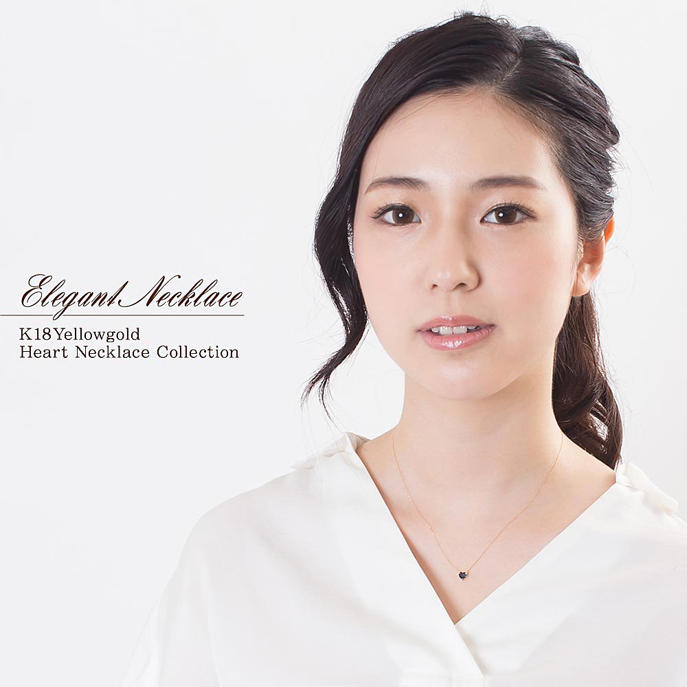 K18YG サファイア ハート ネックレス 9月の誕生石_05